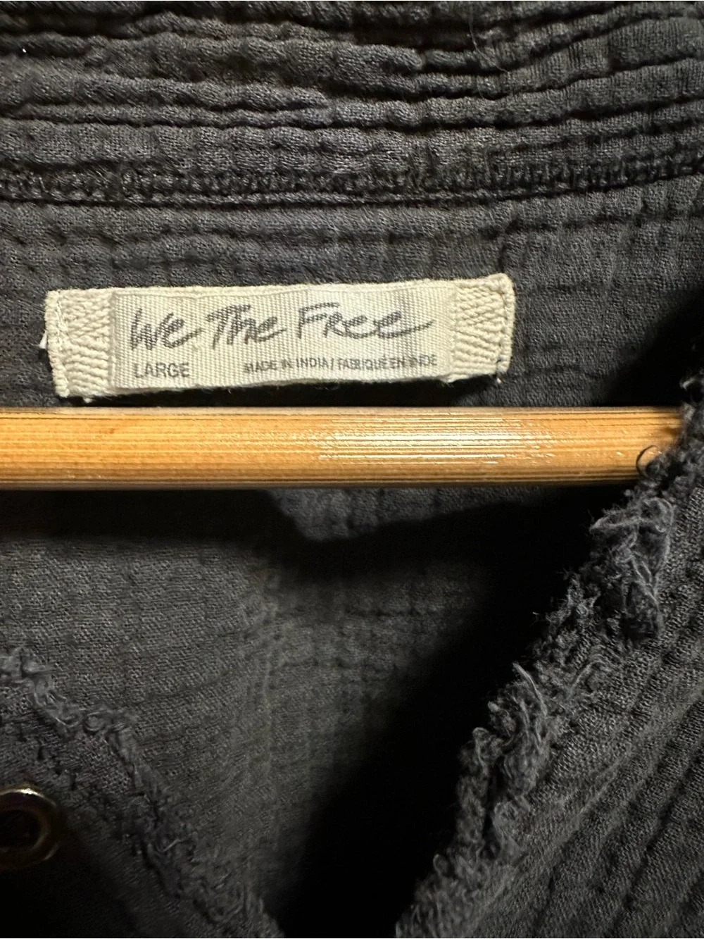 We The Free Black Textured Button-Front Shirt - Picture 2 of 11